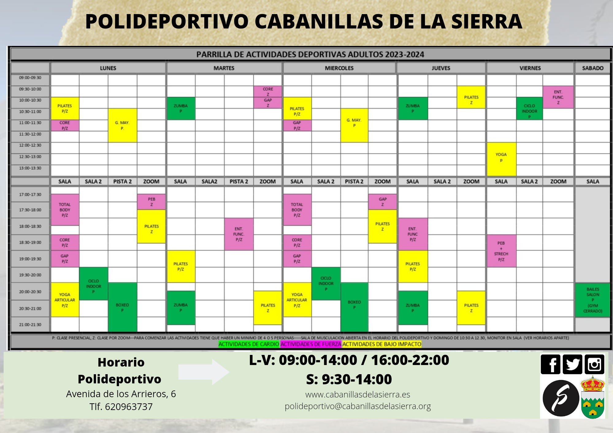 Parrilla de actividades