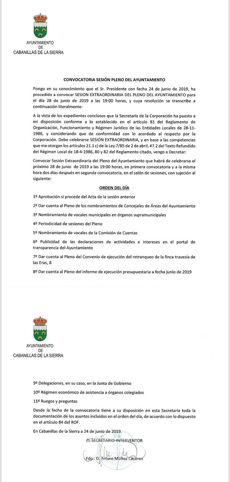 Convocatoria 28junio2019 ve