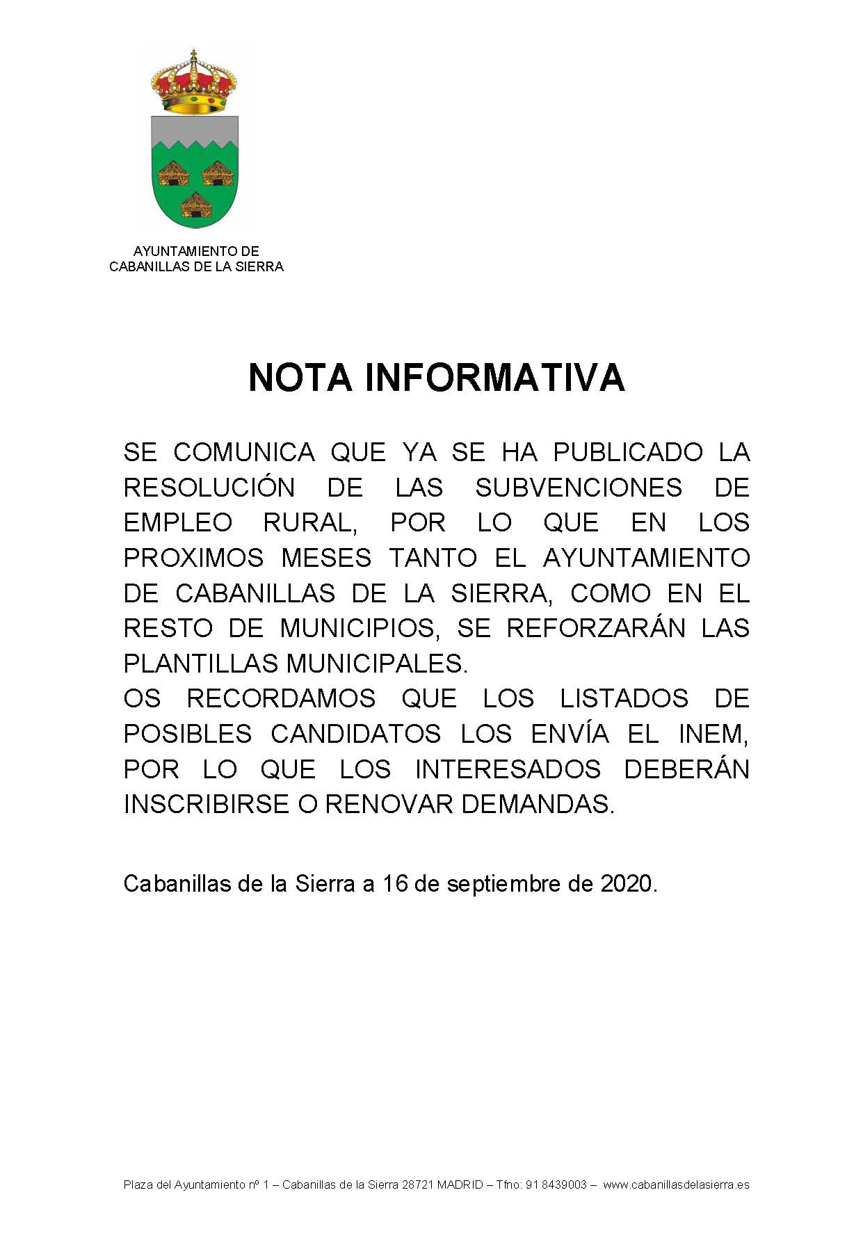 Nota informativa