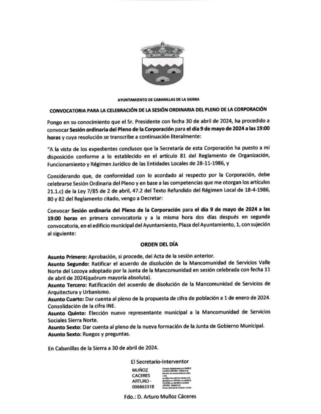 convocatoria pleno 09.05.24