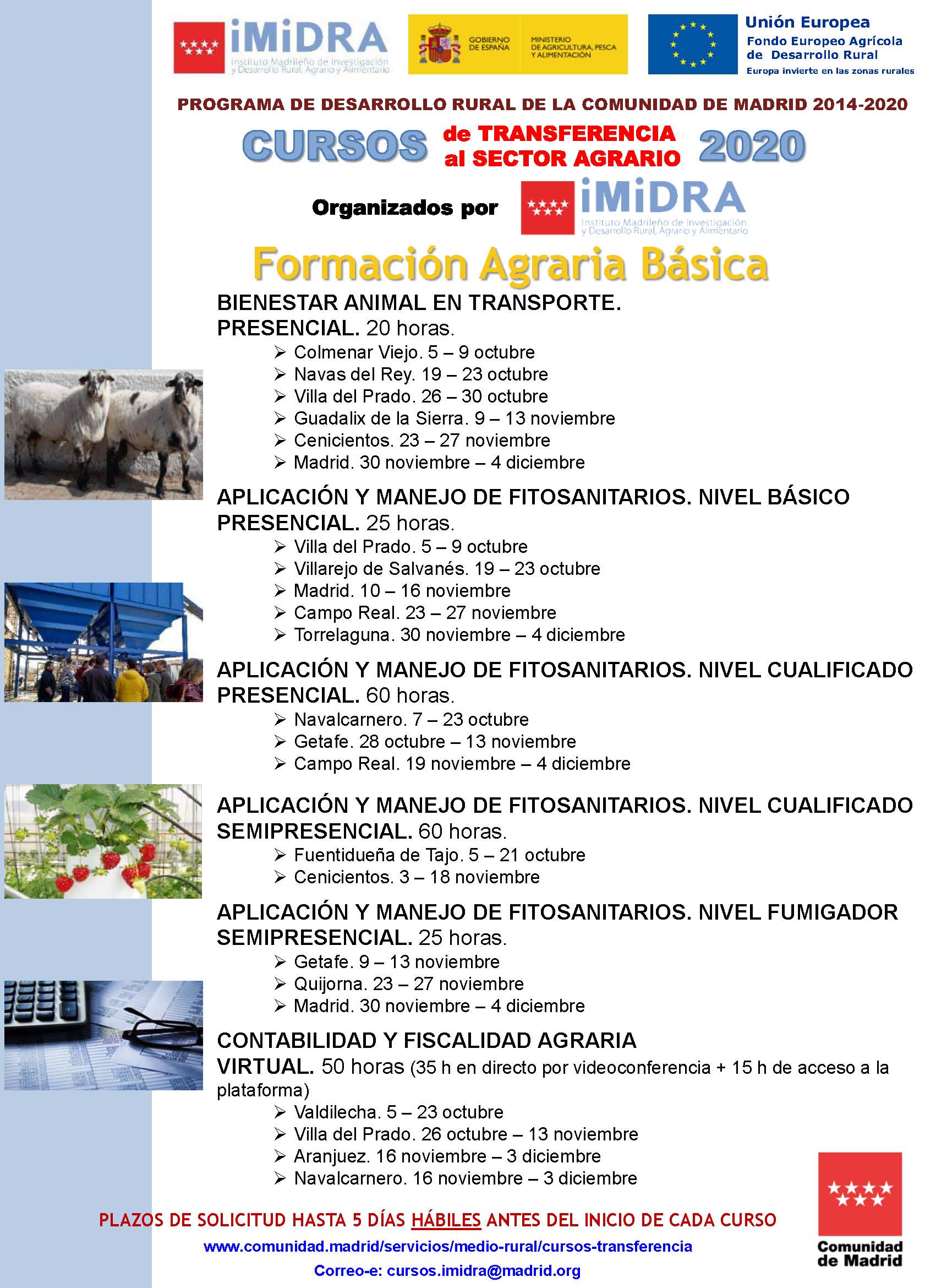 Cartel cursos formacion agraria basica IMIDRA 2020 3