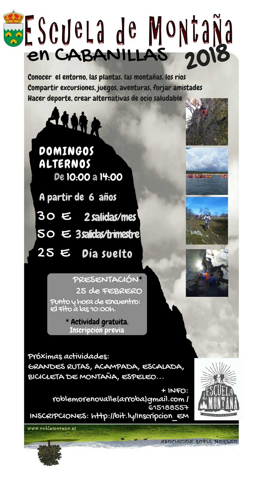 Cartel Escuela de Montaña Cabanillas de la Sierra