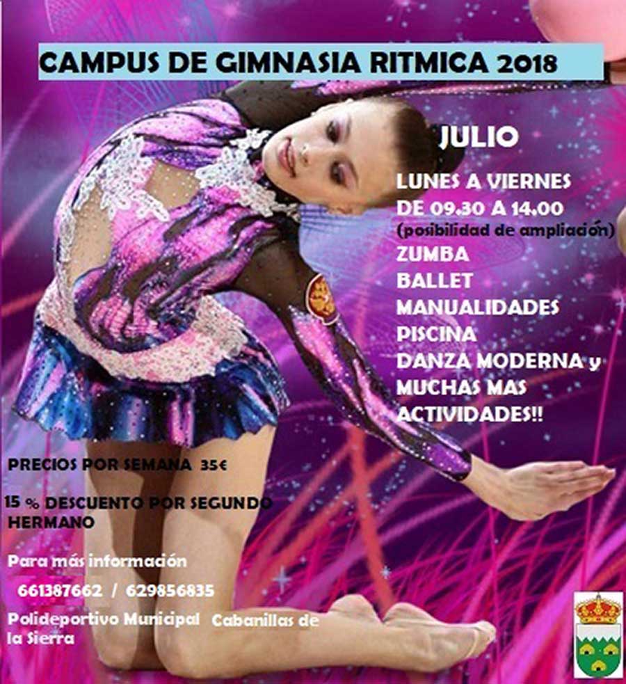 Cartel campamento gimnasia 