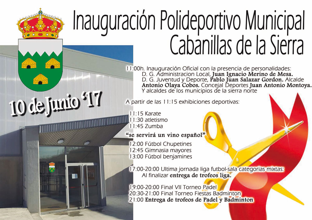 Cartel inauguracion polideportivo cabanillas