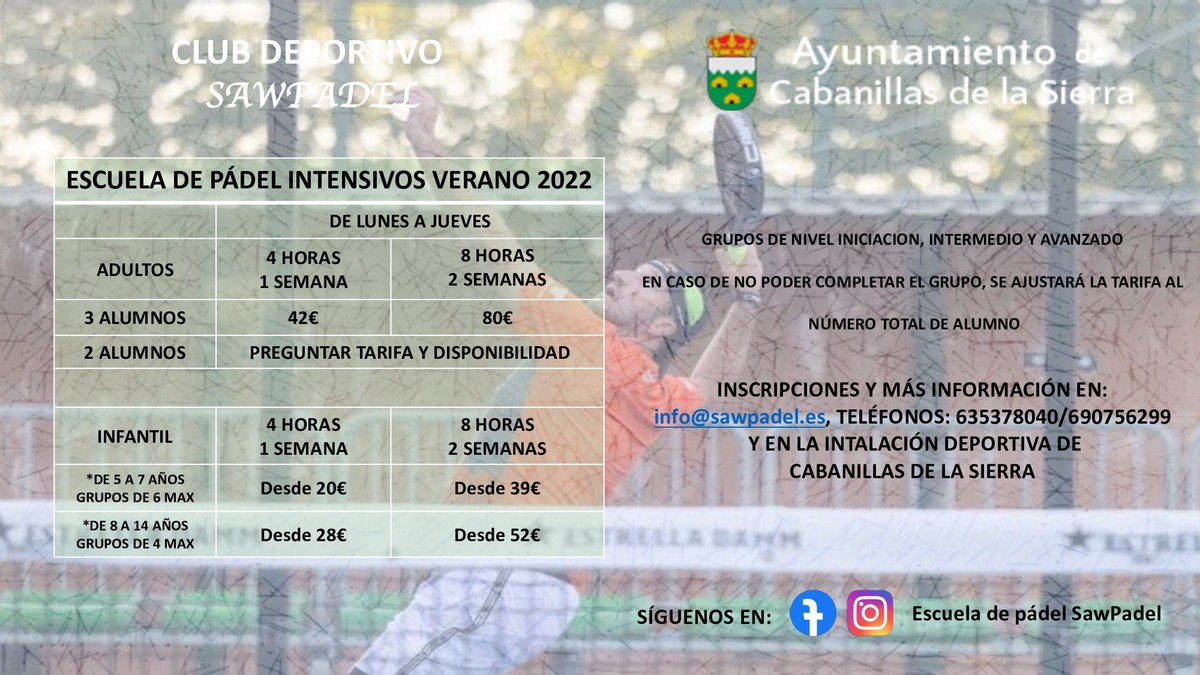 curso verano Saw Padel 2022