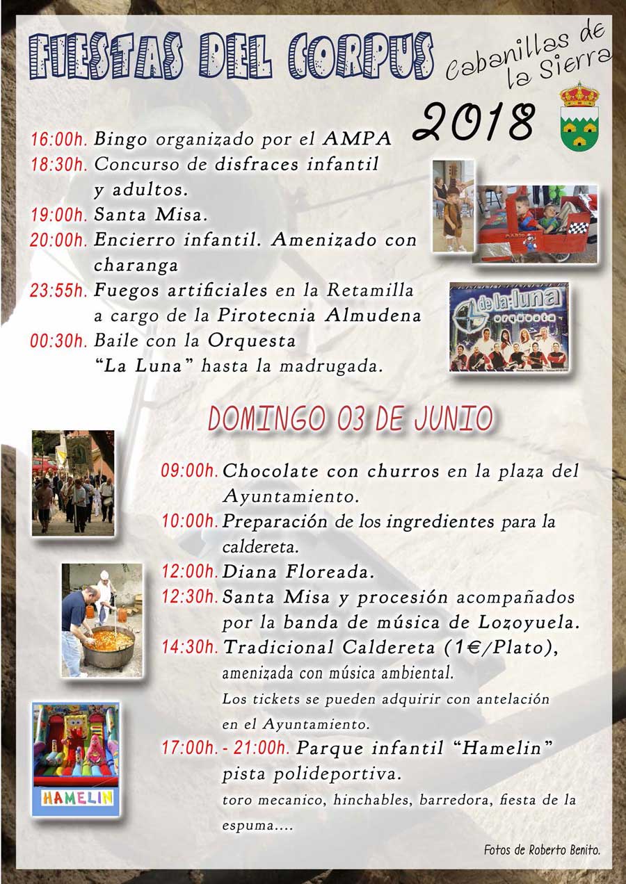 Fiestas corpus cabanillas de la sierra 2018 2