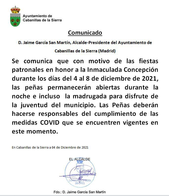 comunicado peñas