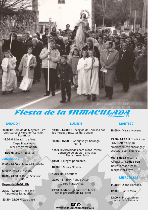 programa fiestas Inmaculada 2021