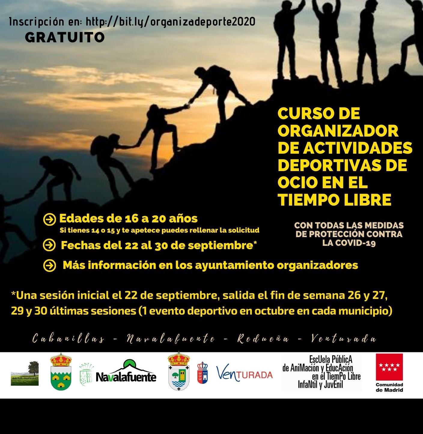 Cartel curso actividades deportivas ocio tiempo libre