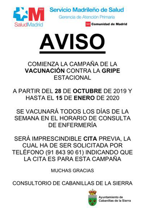 campaña vacunacion antigripal 2019