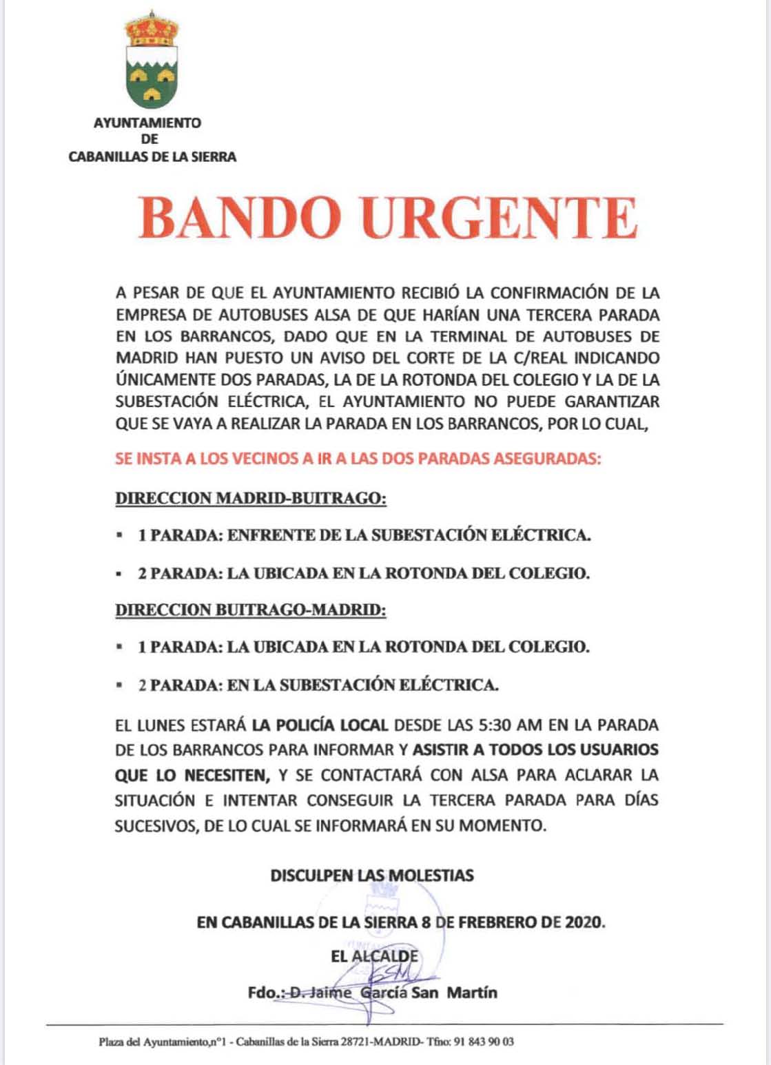 Bando urgente